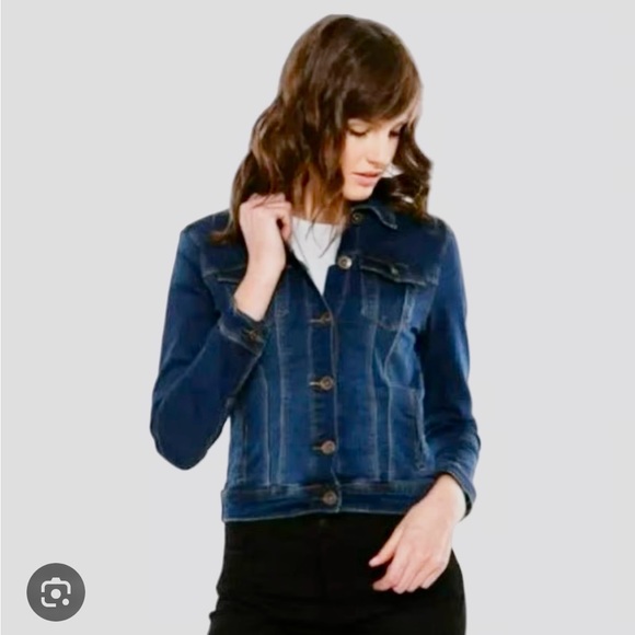 CAbi Norma Blue Long Sleeve Button Front Denim Jacket, CAbi 721 - Picture 1 of 16